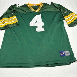 Vintage Reebok USA Brett Favre #4 NFL Green Bay Packers Jersey Mens XXL